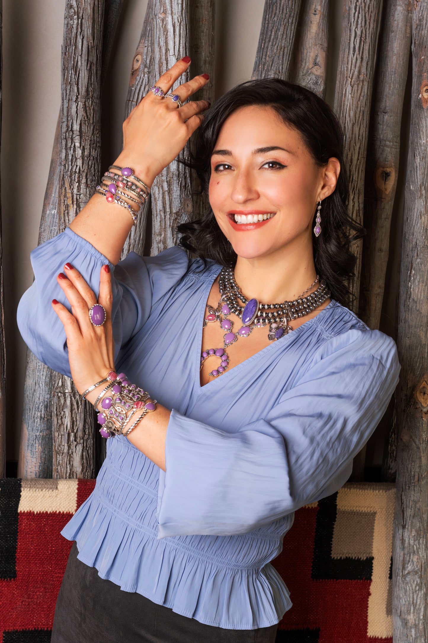 LIMITED EDITION! Sterling Silver Phosphosiderite Cluster Naja Necklace, 18 Inches