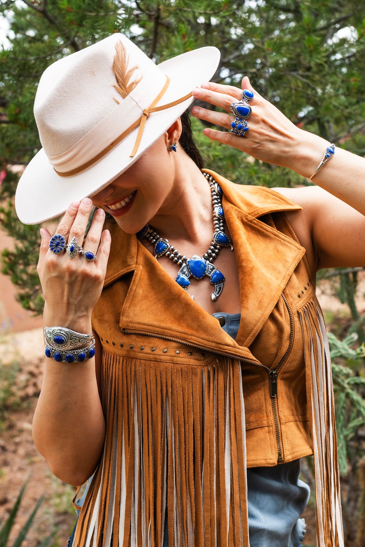 EXCLUSIVELY OURS! Sterling Silver Lapis Fritz Casuse Arrowhead Ring Sizes 5 to 10