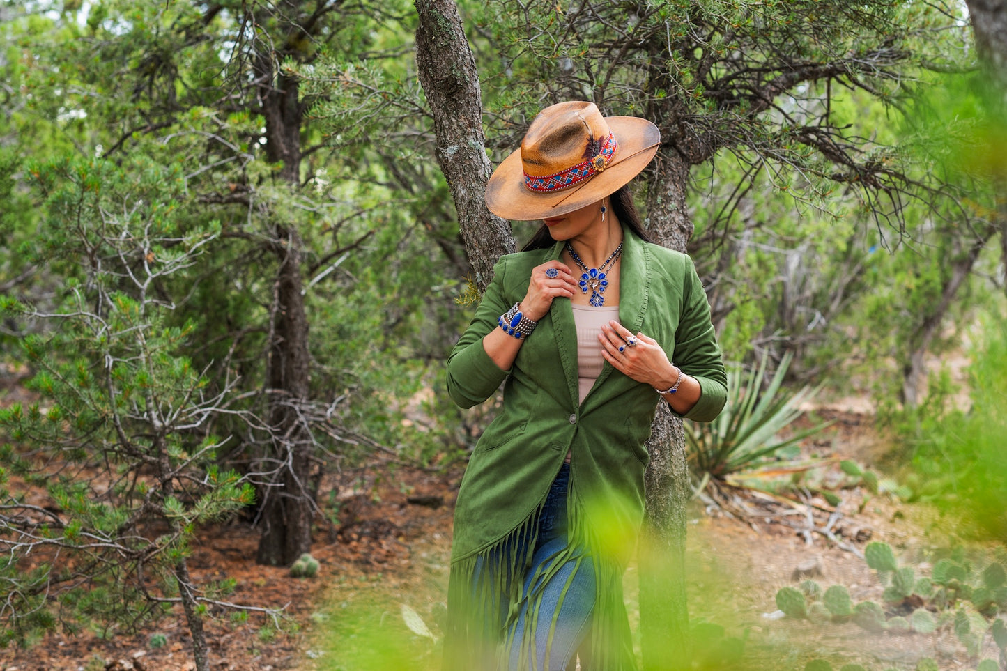 Sterling Silver Lapis Diamond Shaped Cluster Pendant Enhancer