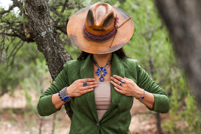 EXCLUSIVELY OURS! Sterling Silver Lapis Fritz Casuse Arrowhead Ring Sizes 5 to 10