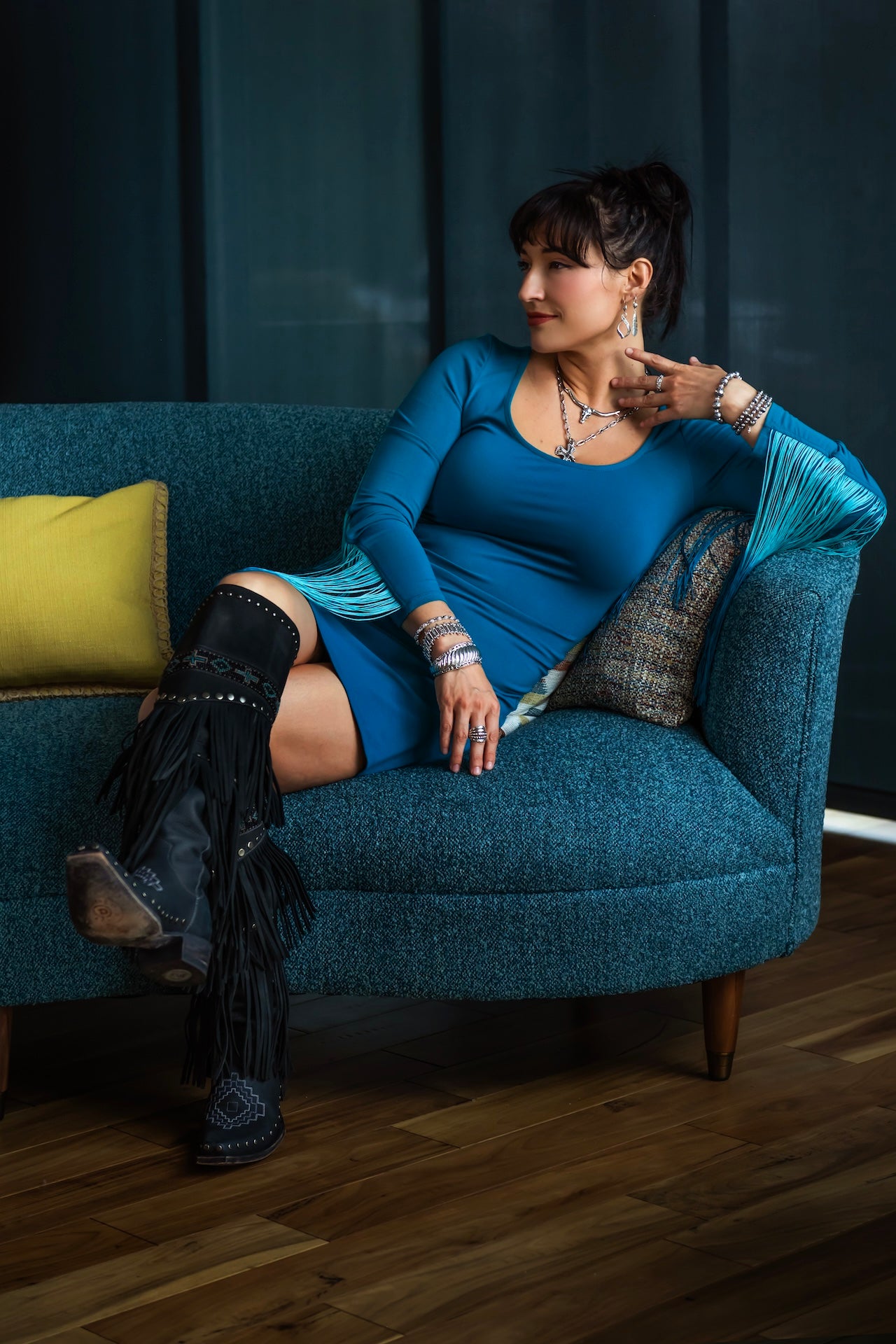 EXCLUSIVELY OURS! Sterling Silver Feather and Flower Dangle Earrings