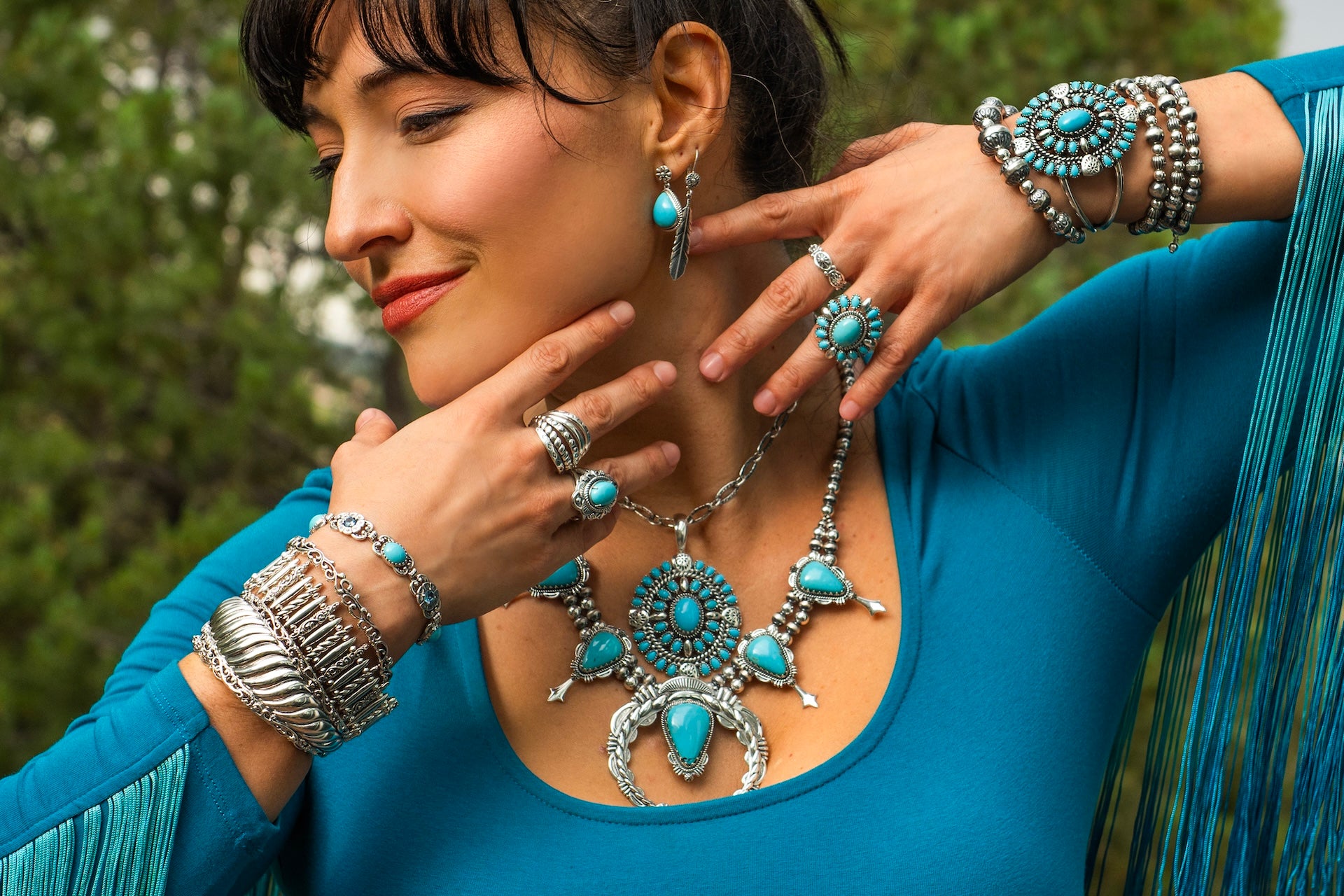 LIMITED EDITION! Sterling Silver Kingman Turquoise Oval Floral