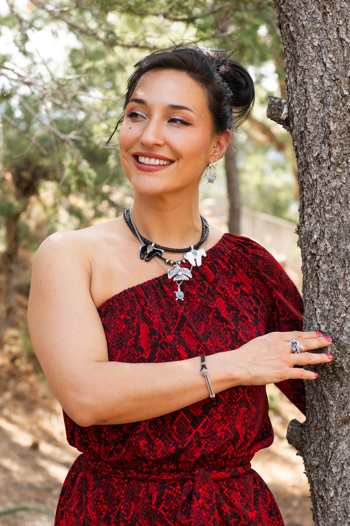 Braided Black Genuine Leather Sterling Silver Necklace, 17 -20 Inches
