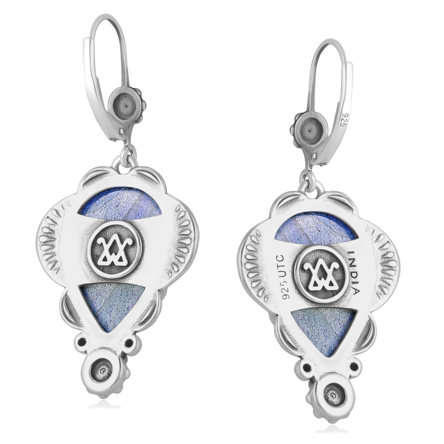 LIMITED EDITION! Sterling Silver Labradorite Pear-Cut Concha Earrings