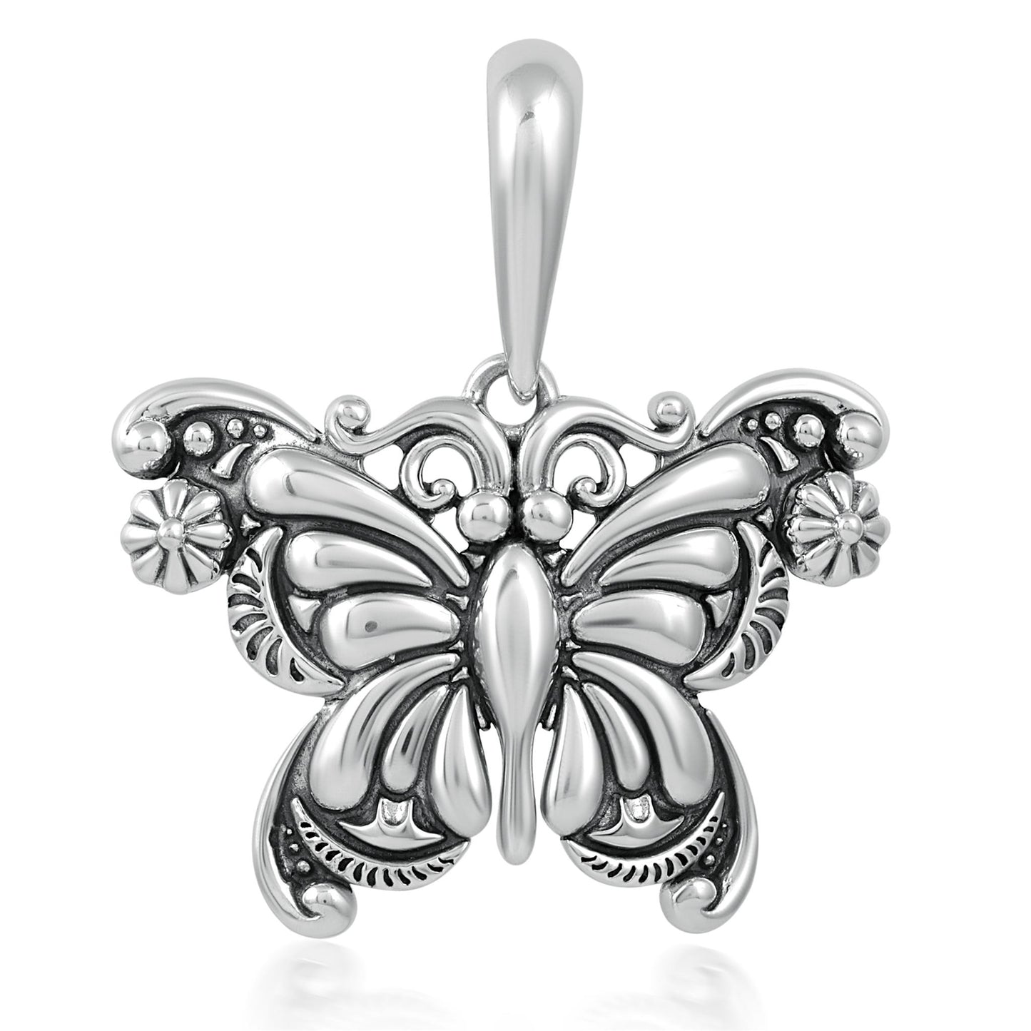 Sterling Silver Butterfly Pendant Enhancer