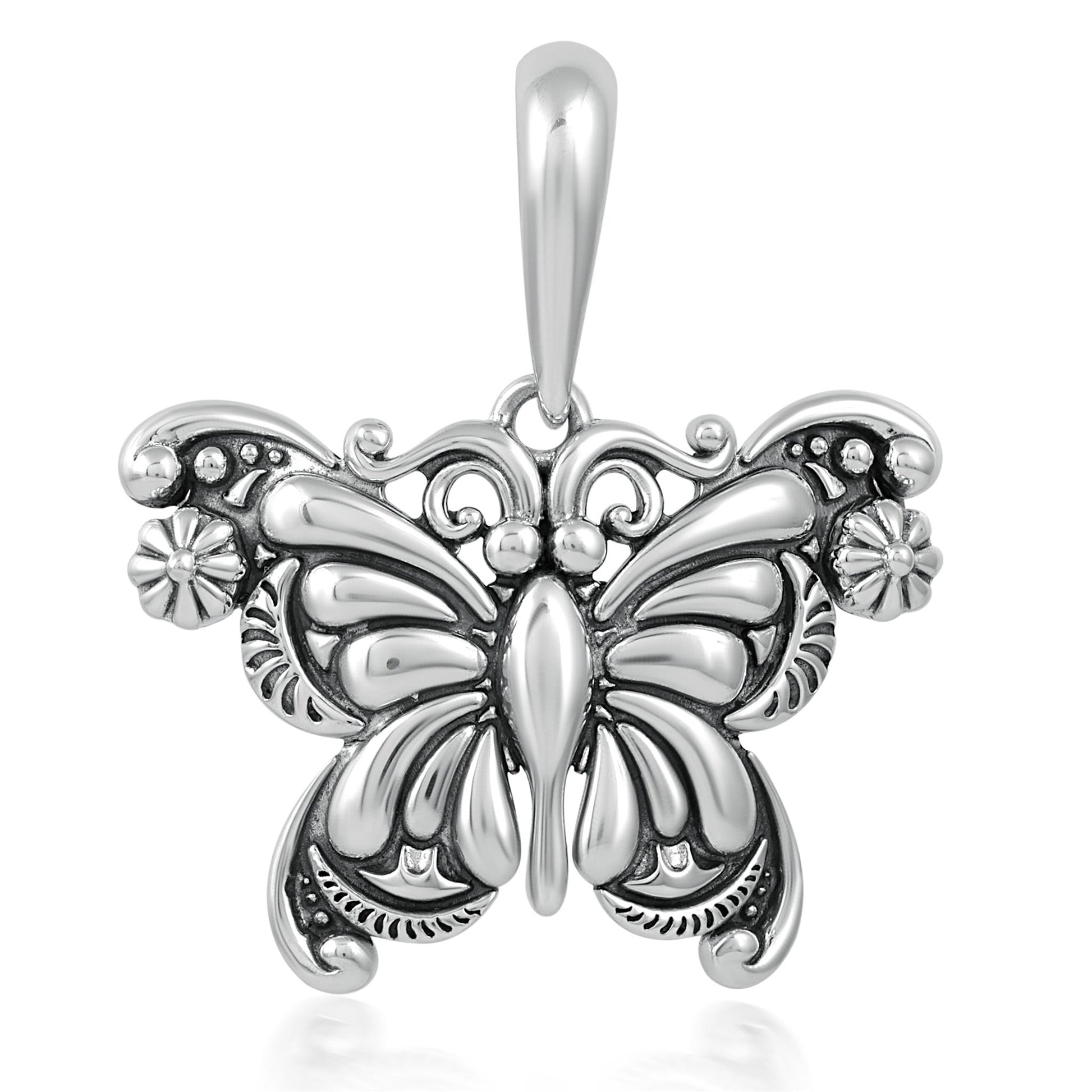 Sterling Silver Butterfly Pendant Enhancer