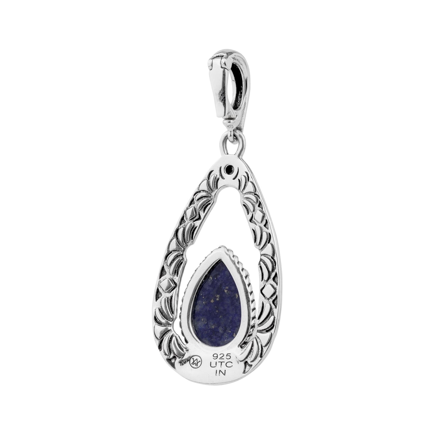 EXCLUSIVELY OURS! Sterling Silver Lapis Pear Open Teardrop Pendant Enhancer