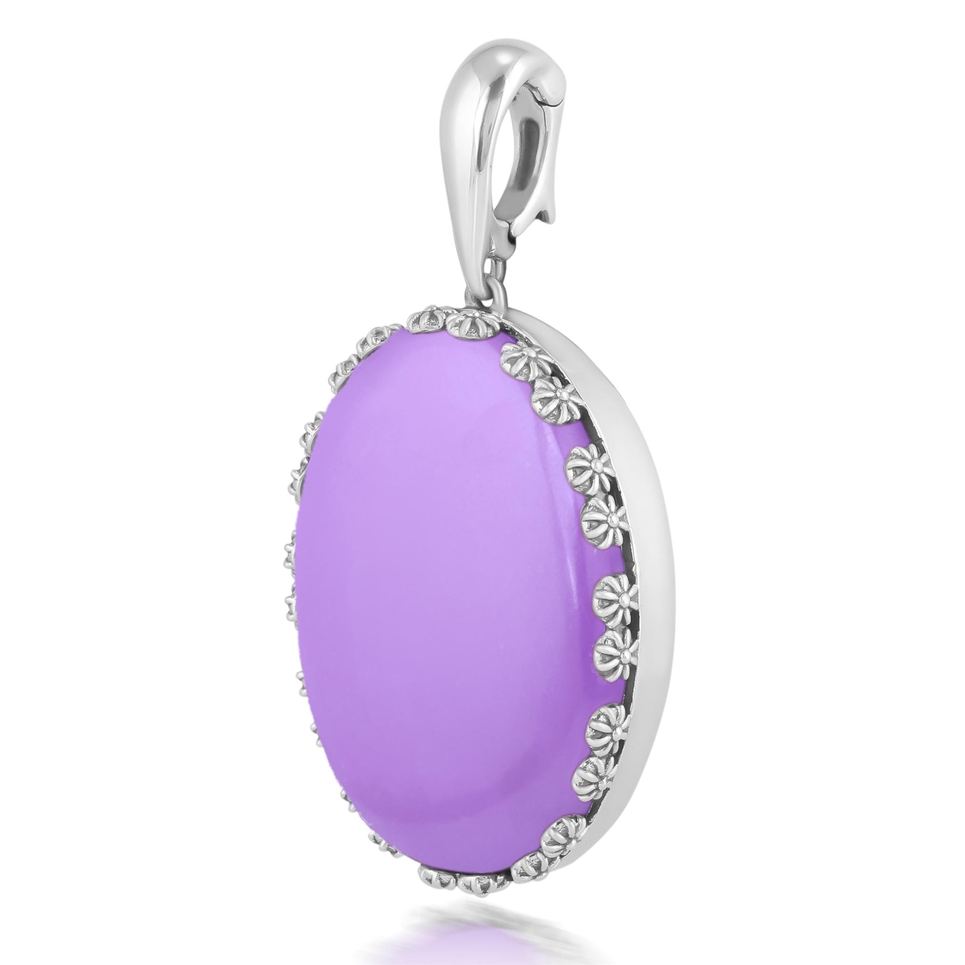 Sterling Silver Phosphosiderite Oval Pendant Enhancer