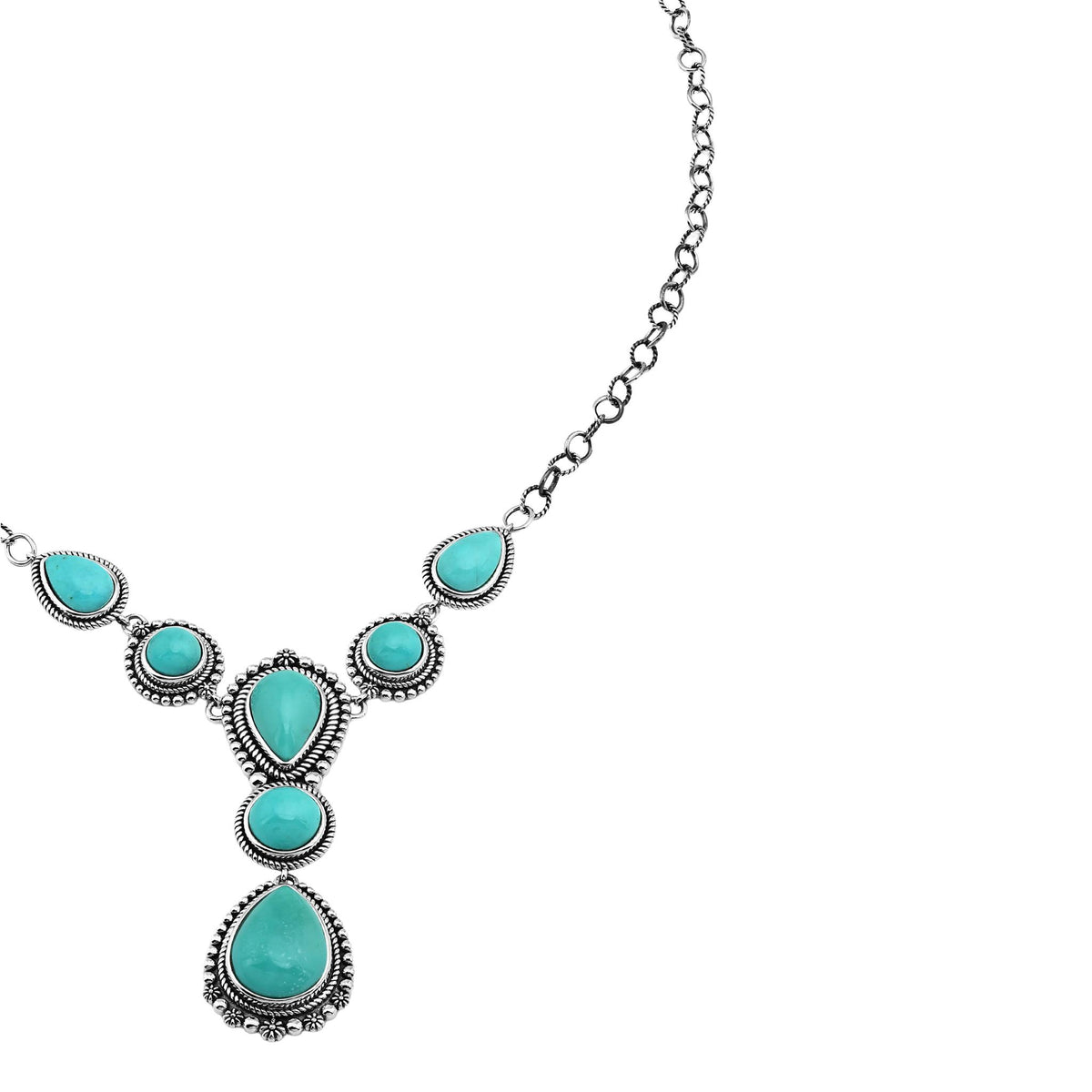 LIMITED EDITION! Sterling Silver Kingman Turquoise Rope and Bead Necklace