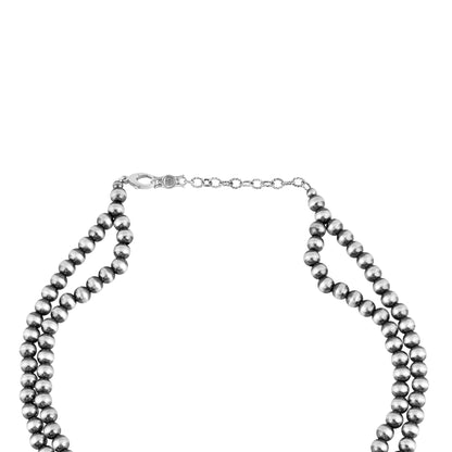 Sterling Silver Labradorite Large Naja Squash Blossom Necklace, 21 to 24 Inches