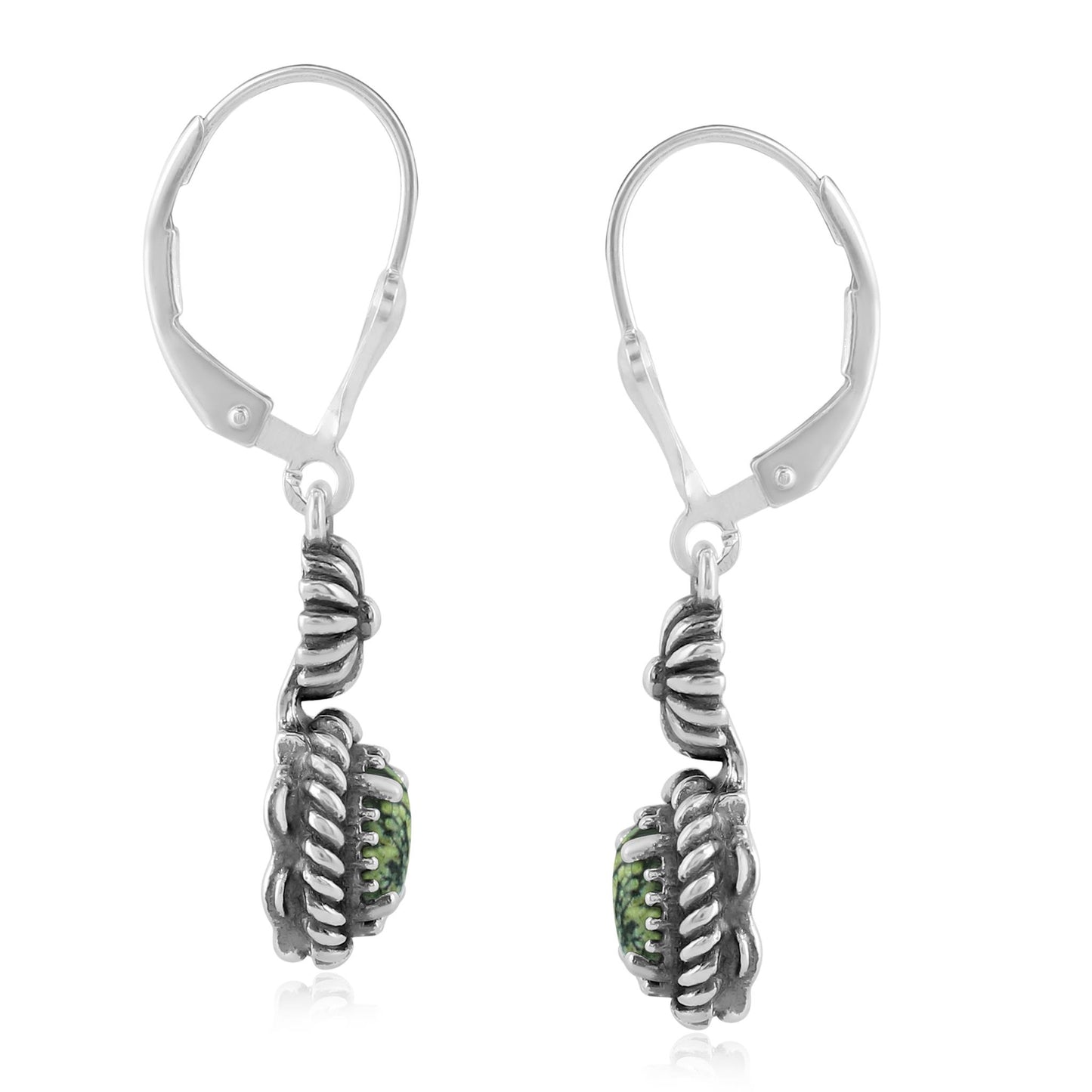 EXCLUSIVELY OURS! Sterling Silver Serpentine Floral and Rope Design Dangle Earrings