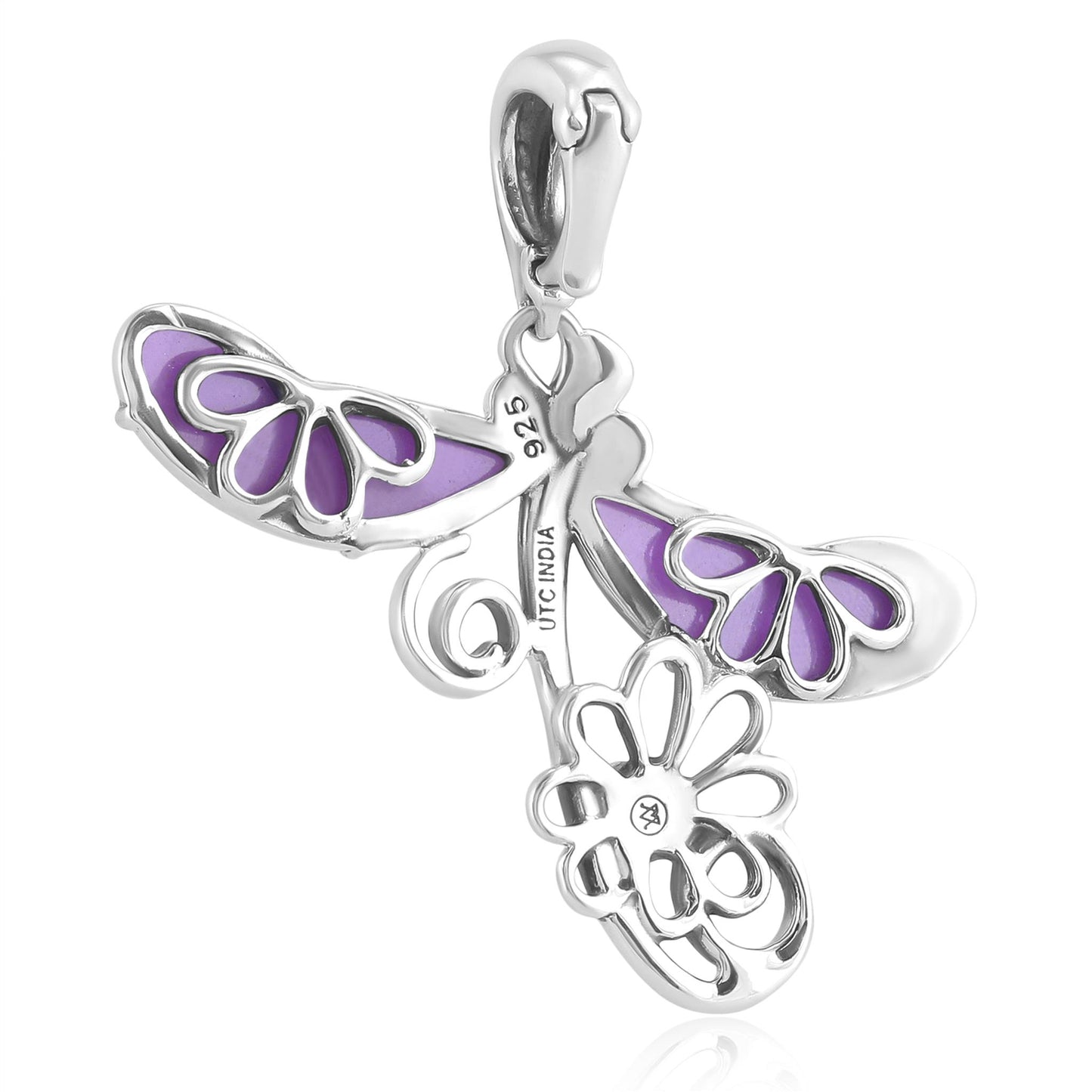 Sterling Silver Phosphosiderite and Variscite Fritz Casuse Dragonfly Pendant Enhancer