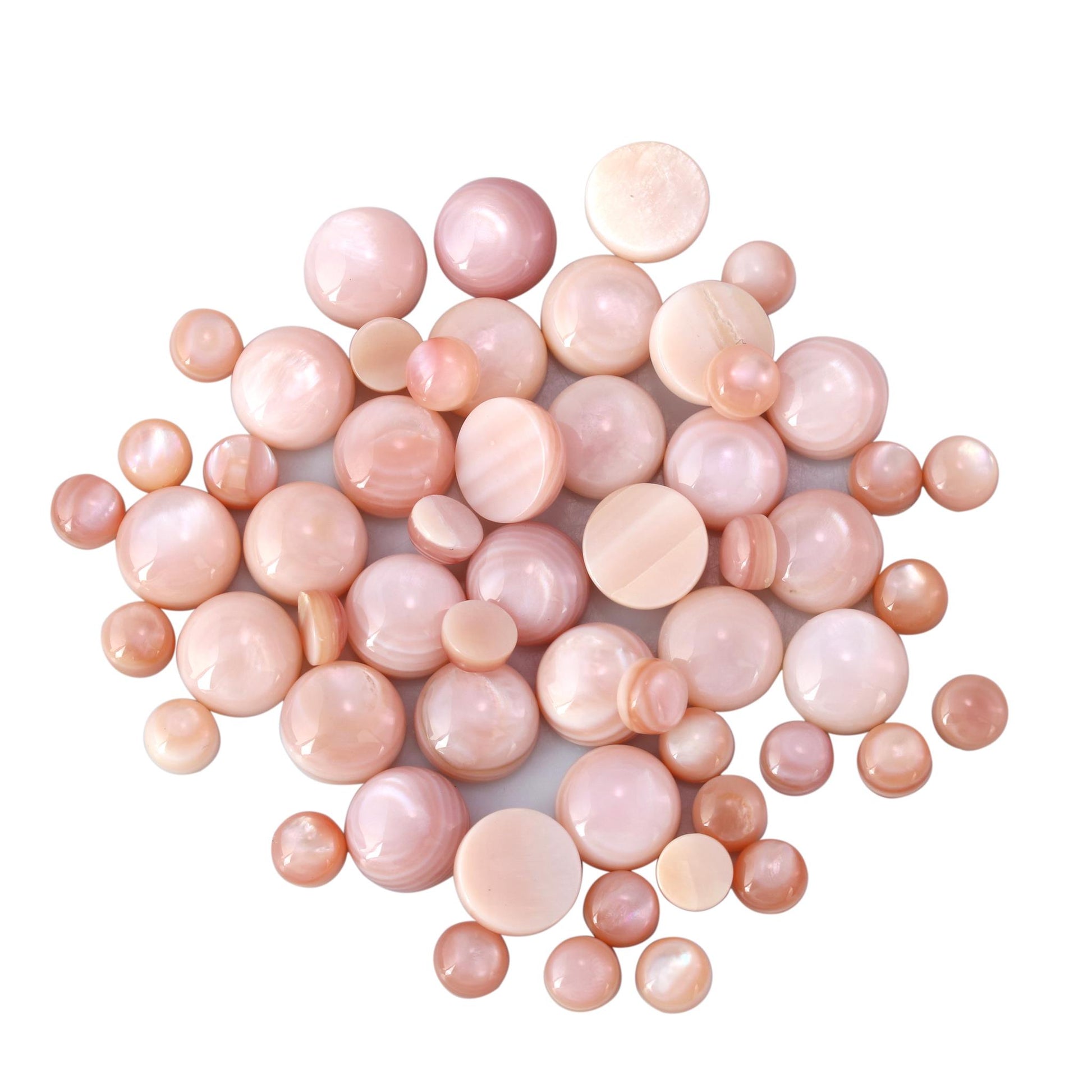 Sterling Silver Pink Opal Round Beaded Bracelet