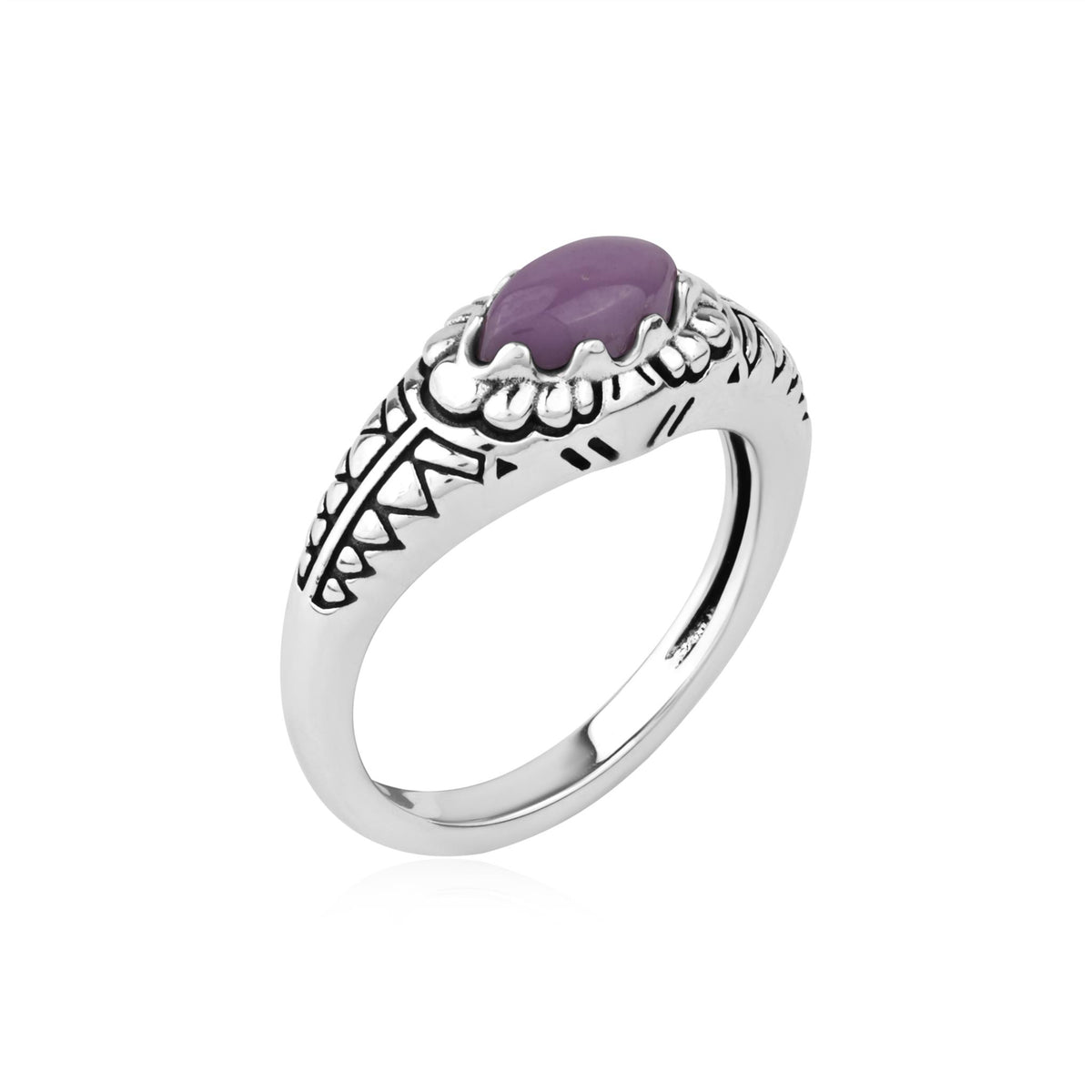 Sterling Silver Phosphosiderite Marquise Gemstone Etched Ring, Sizes 5 to 11