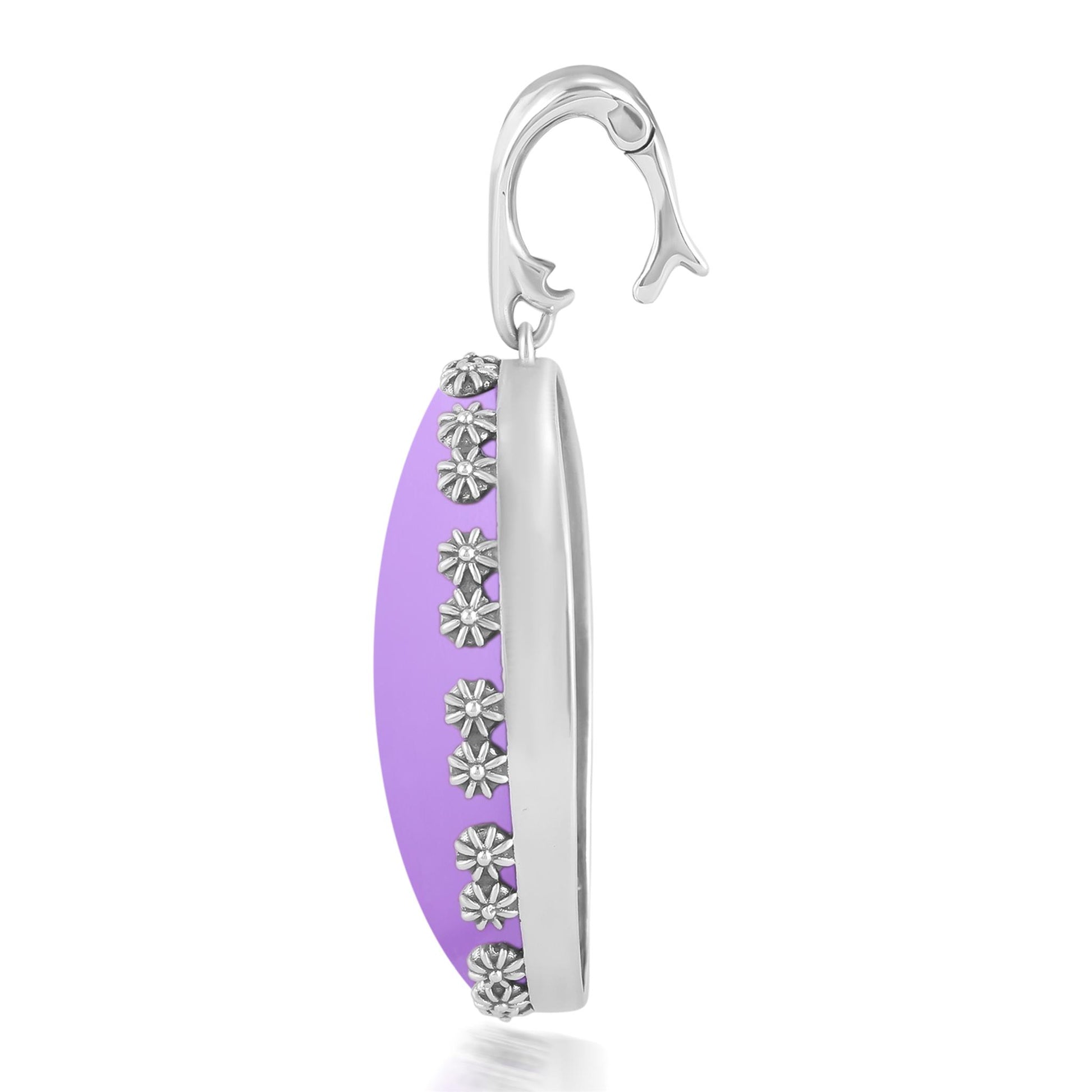 Sterling Silver Phosphosiderite Oval Pendant Enhancer