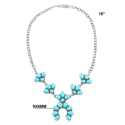 Sterling Silver Kingman Turquoise Cluster Naja Necklace, 18 Inches