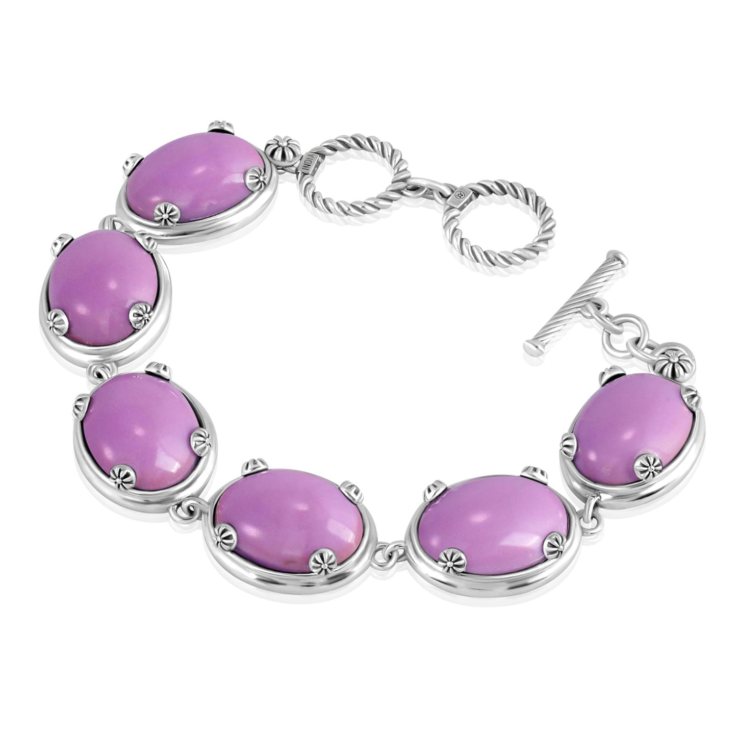 EXCLUSIVELY OURS! Sterling Silver Phosphosiderite Oval Cabochon Toggle Bracelet