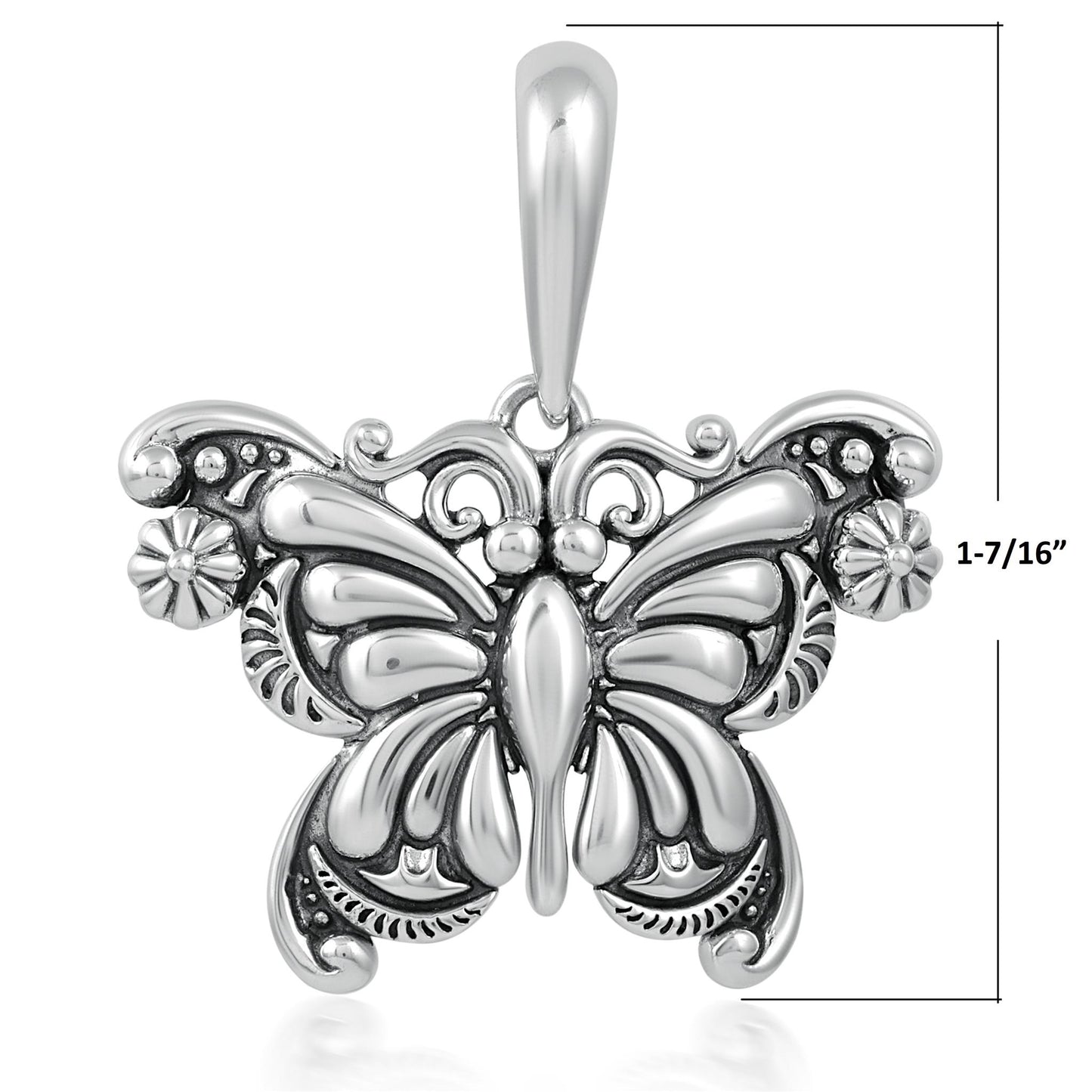 Sterling Silver Butterfly Pendant Enhancer