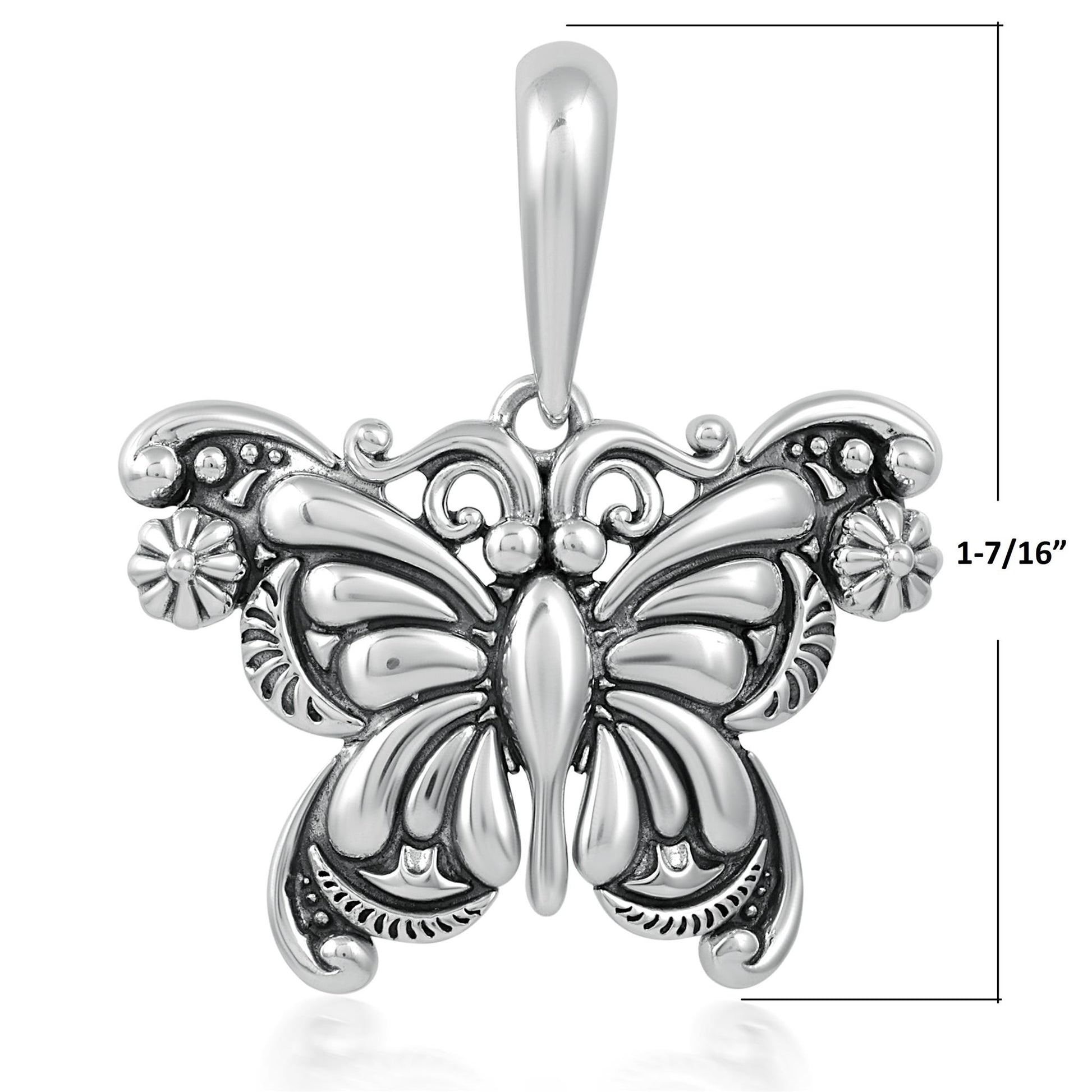 Sterling Silver Butterfly Pendant Enhancer