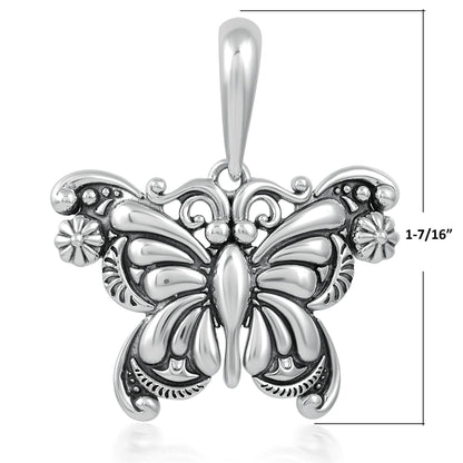 Sterling Silver Butterfly Pendant Enhancer