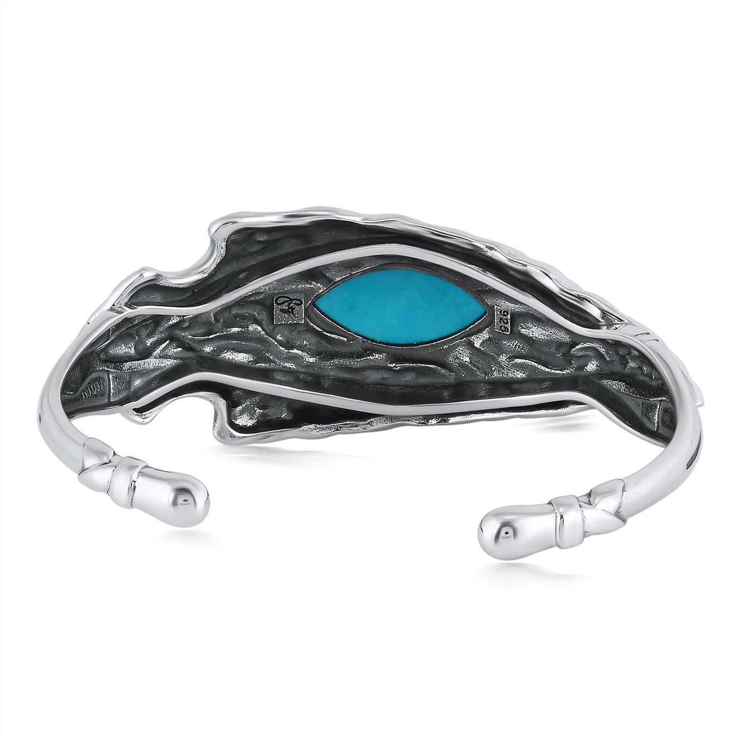 EXCLUSIVELY OURS! Sterling Silver Kingman Turquoise Fritz Casuse Arrowhead Cuff Bracelet, Sizes Small to Large