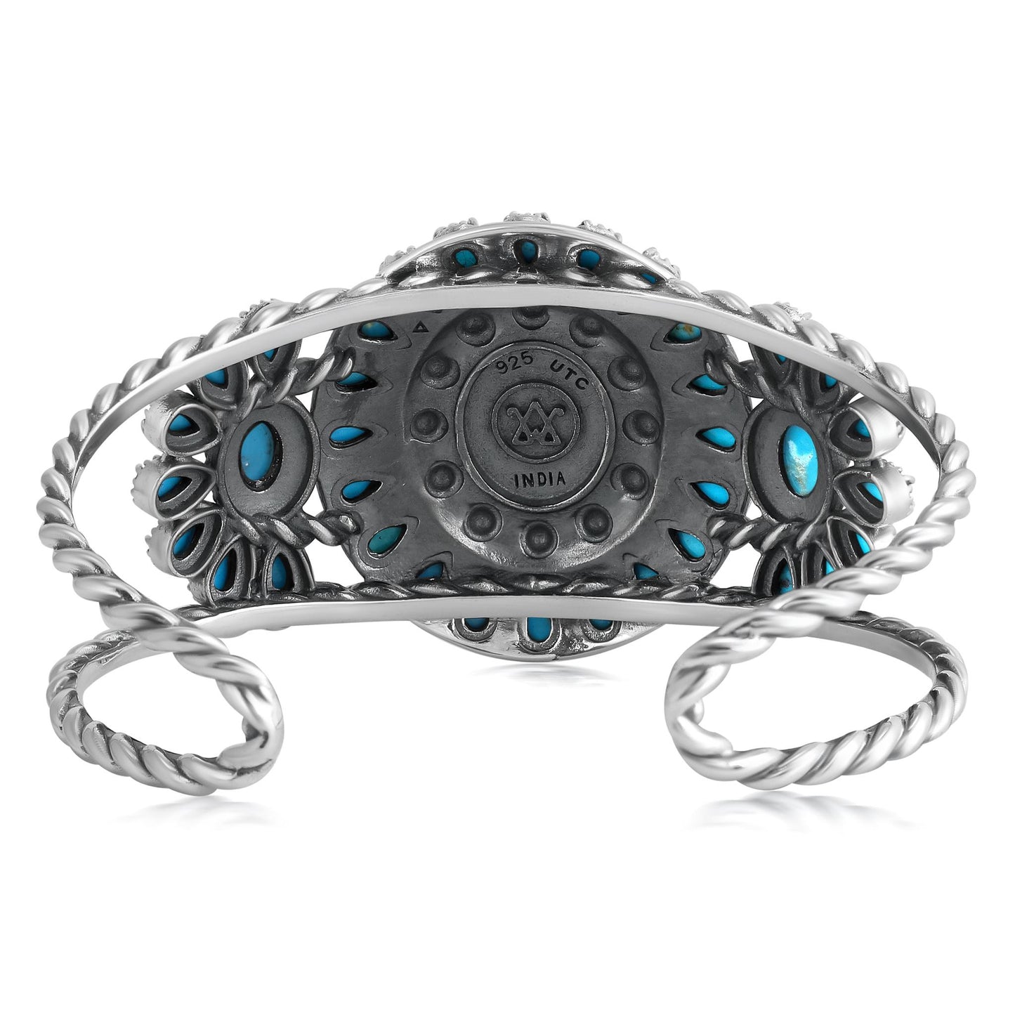 EXCLUSIVELY OURS! Sterling Silver Kingman Turquoise Bold Pear and Oval Cut Cuff Bracelet