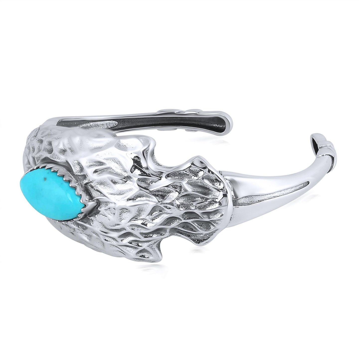 EXCLUSIVELY OURS! Sterling Silver Kingman Turquoise Fritz Casuse Arrowhead Cuff Bracelet, Sizes Small to Large