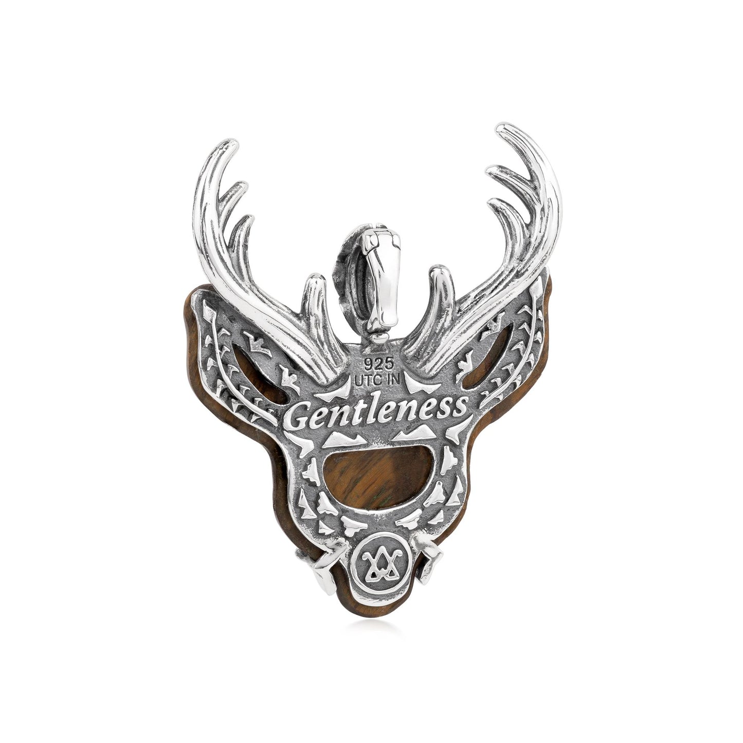 EXCLUSIVELY OURS! Sterling Silver Tiger's Eye Deer Pendant Enhancer