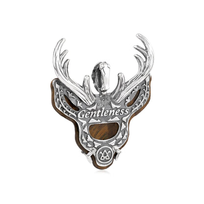 EXCLUSIVELY OURS! Sterling Silver Tiger's Eye Deer Pendant Enhancer
