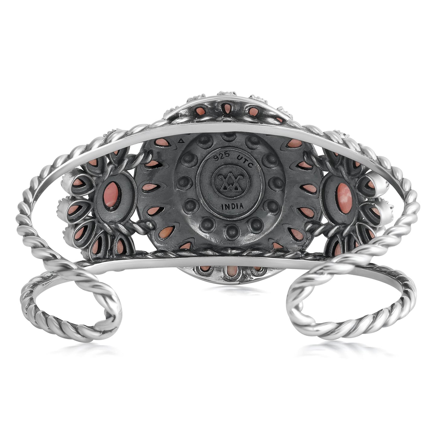 EXCLUSIVELY OURS! Sterling Silver Rhodochrosite Bold Pear and Oval Cut Cuff Bracelet