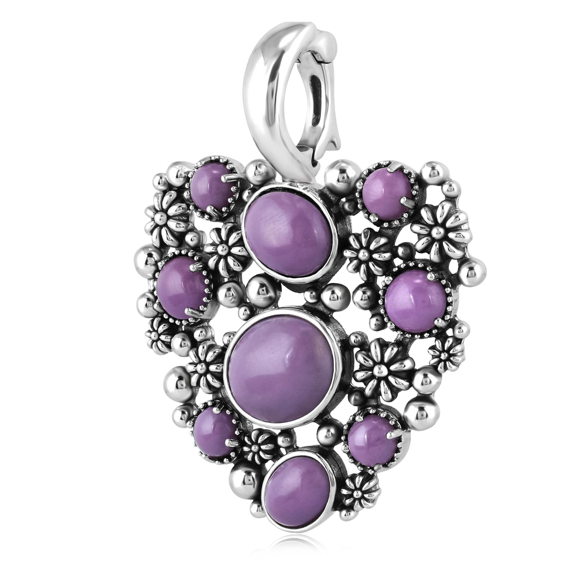 EXCLUSIVELY OURS! Sterling Silver Phosphosiderite Heart Cluster Pendant Enhancer