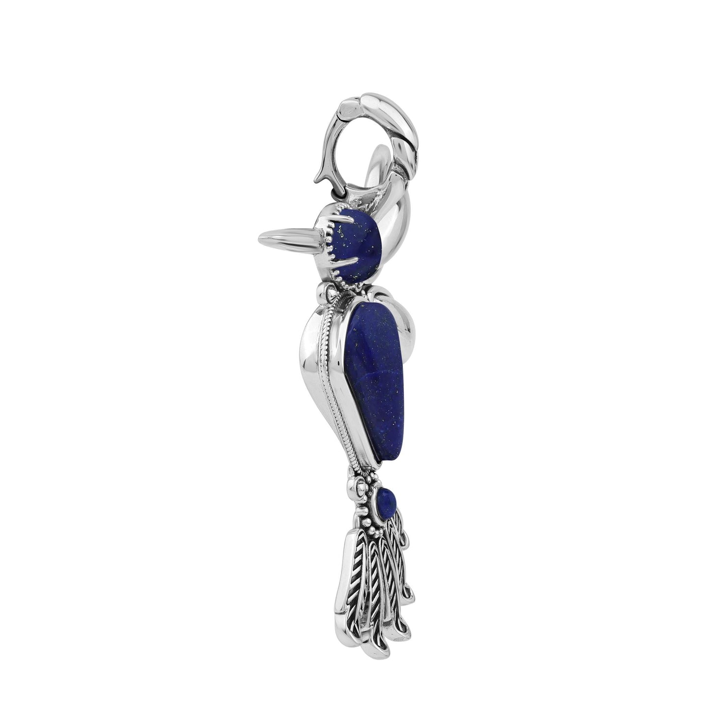 Sterling Silver and Lapis Hummingbird Pendant Enhancer