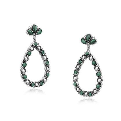 EXCLUSIVELY OURS! Sterling Silver Malachite Teardrop Post Back Earrings