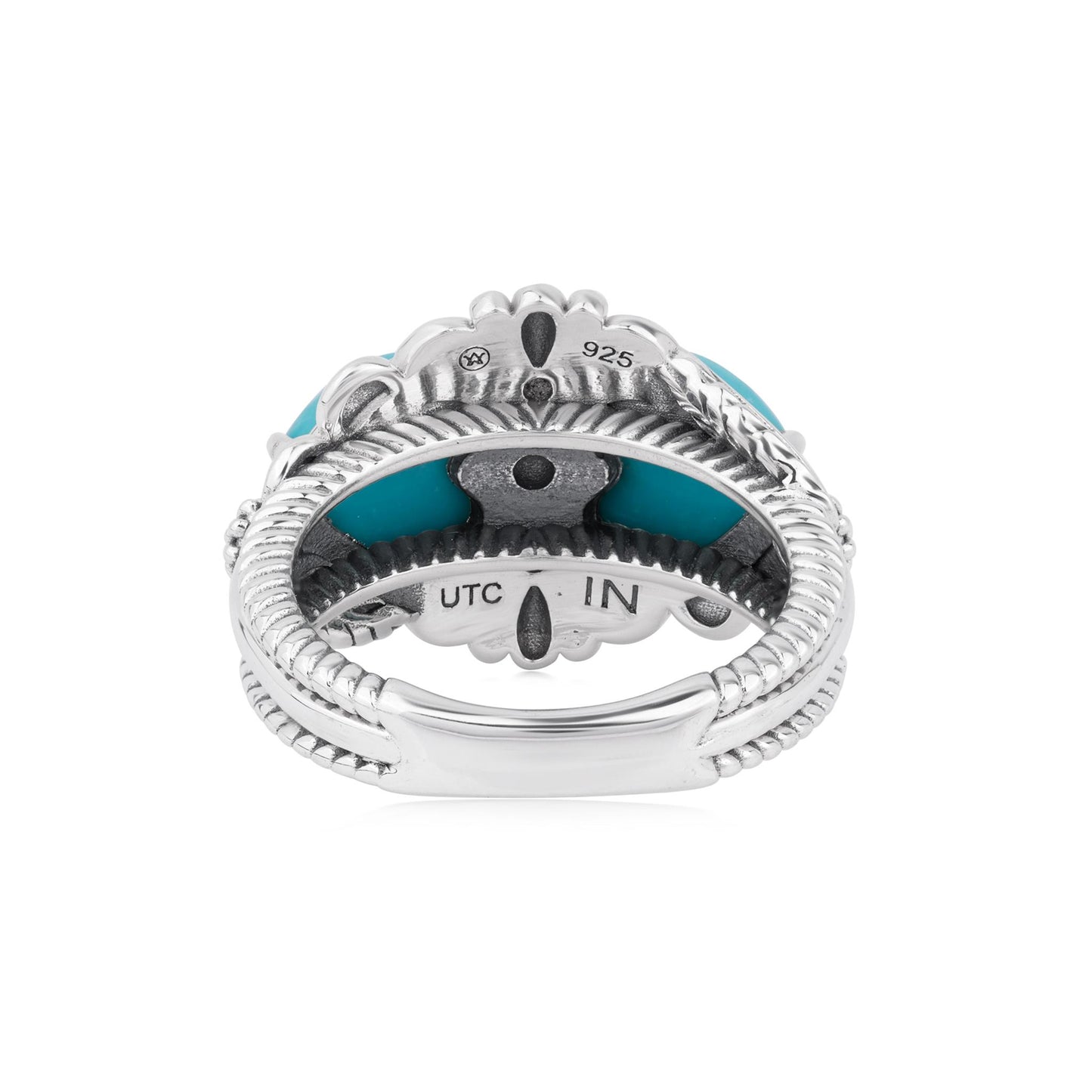 EXCLUSIVELY OURS! Sterling Silver Kingman Turquoise Double Heart Ring, Sizes 5 to 11