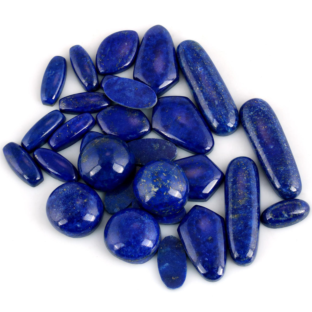 Sterling Silver Lapis Leaf and Concha Gemstone Link Bracelet, Sizes Small to Large