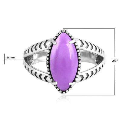 Sterling Silver Phosphosiderite Marquise Split Shank Ring