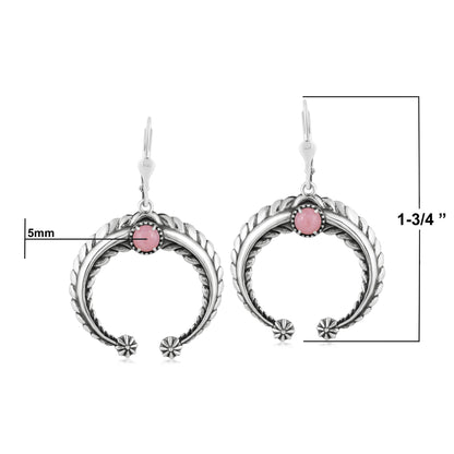 Sterling Silver Pink Opal Naja Lever Back Earrings