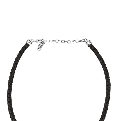  Sterling Silver Rhodochrosite Pear Cluster Black Leather Necklace 