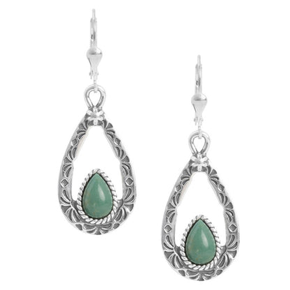 Boho Gemstone Teardrop Filigree Dangle Earrings in Sterling Silver- Bling Jewelr Boho Gemstone Teardrop Filigree Dangle Earrings in Sterling Silver- Bling Jewelr