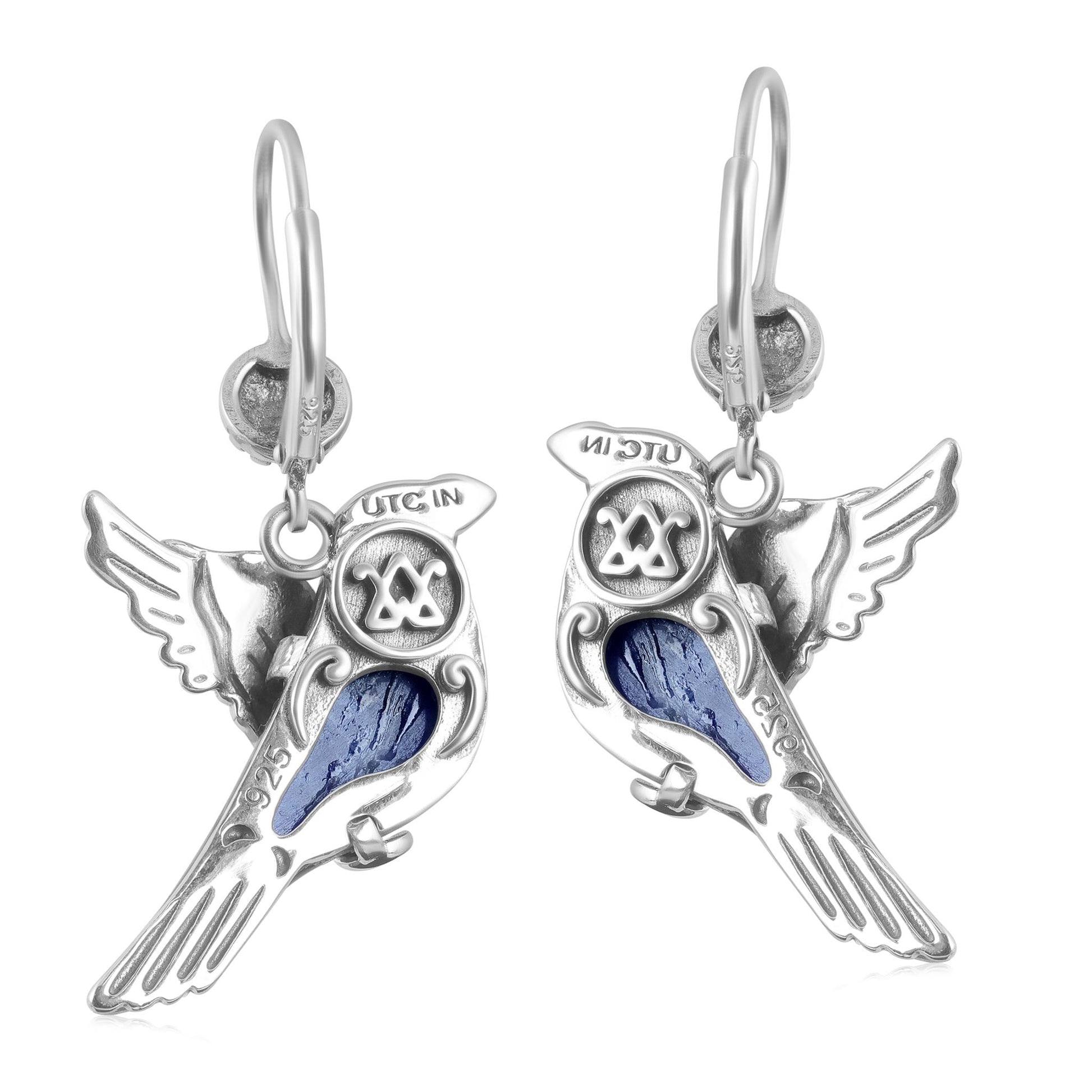 Sterling Silver Sodalite Spirit Bird Lever Back Earrings