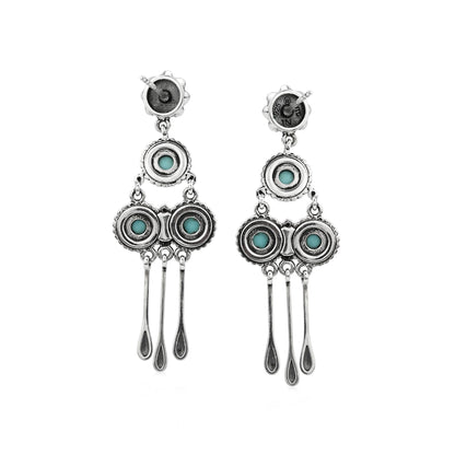 Sterling Silver Sleeping Beauty Turquoise Chandelier Earrings