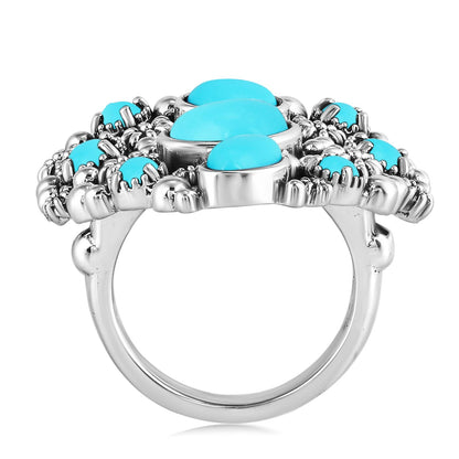 Sterling Silver Sleeping Beauty Turquoise Heart Ring