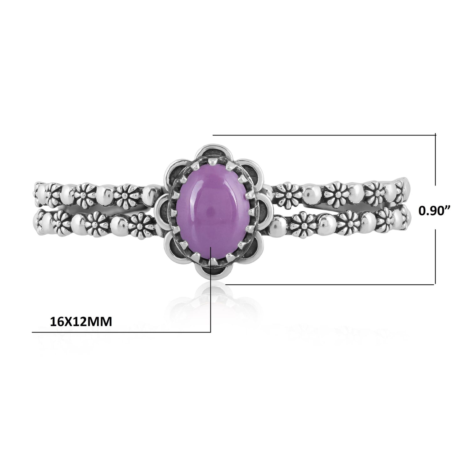 Sterling Silver Phosphosiderite Double Row Cuff Bracelet