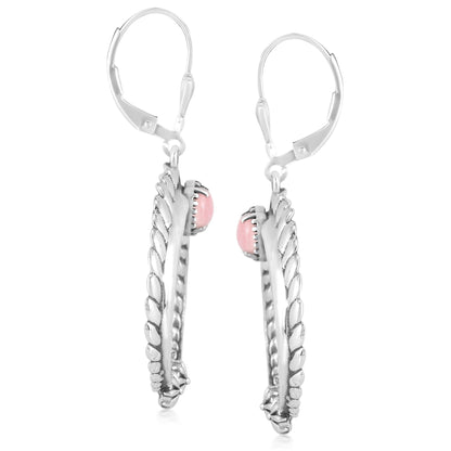 Sterling Silver Pink Opal Naja Lever Back Earrings