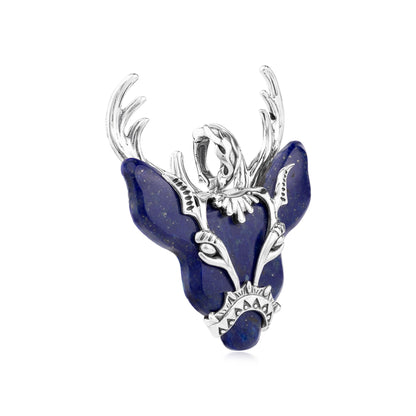 LIMITED EDITION! Sterling Silver Lapis Deer Pendant Enhancer