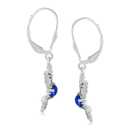 EXCLUSIVELY OURS! Sterling Silver Lapis Hummingbird Dangle Earrings