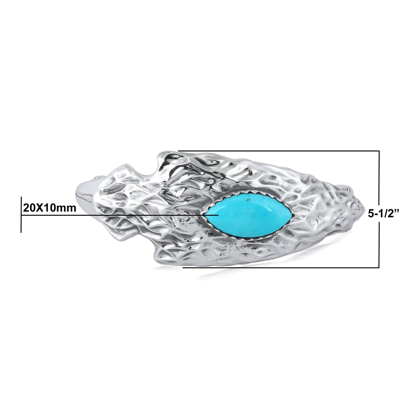 EXCLUSIVELY OURS! Sterling Silver Kingman Turquoise Fritz Casuse Arrowhead Cuff Bracelet, Sizes Small to Large