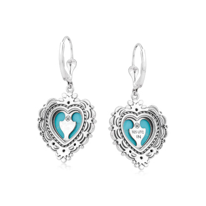EXCLUSIVELY OURS! Sterling Silver Kingman Turquoise Heart Lever Back Earrings