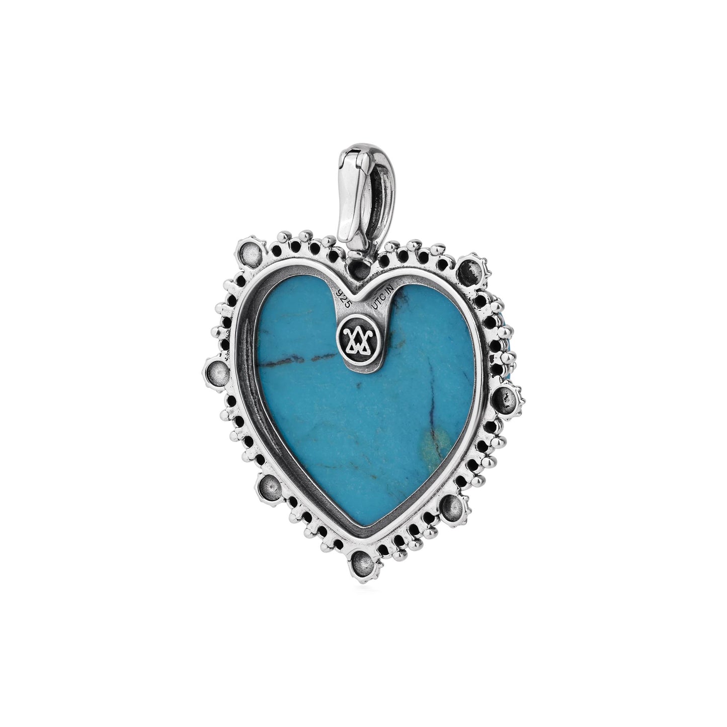 EXCLUSIVELY OURS! Sterling Silver Kingman Turquoise Heart Pendant Enhancer