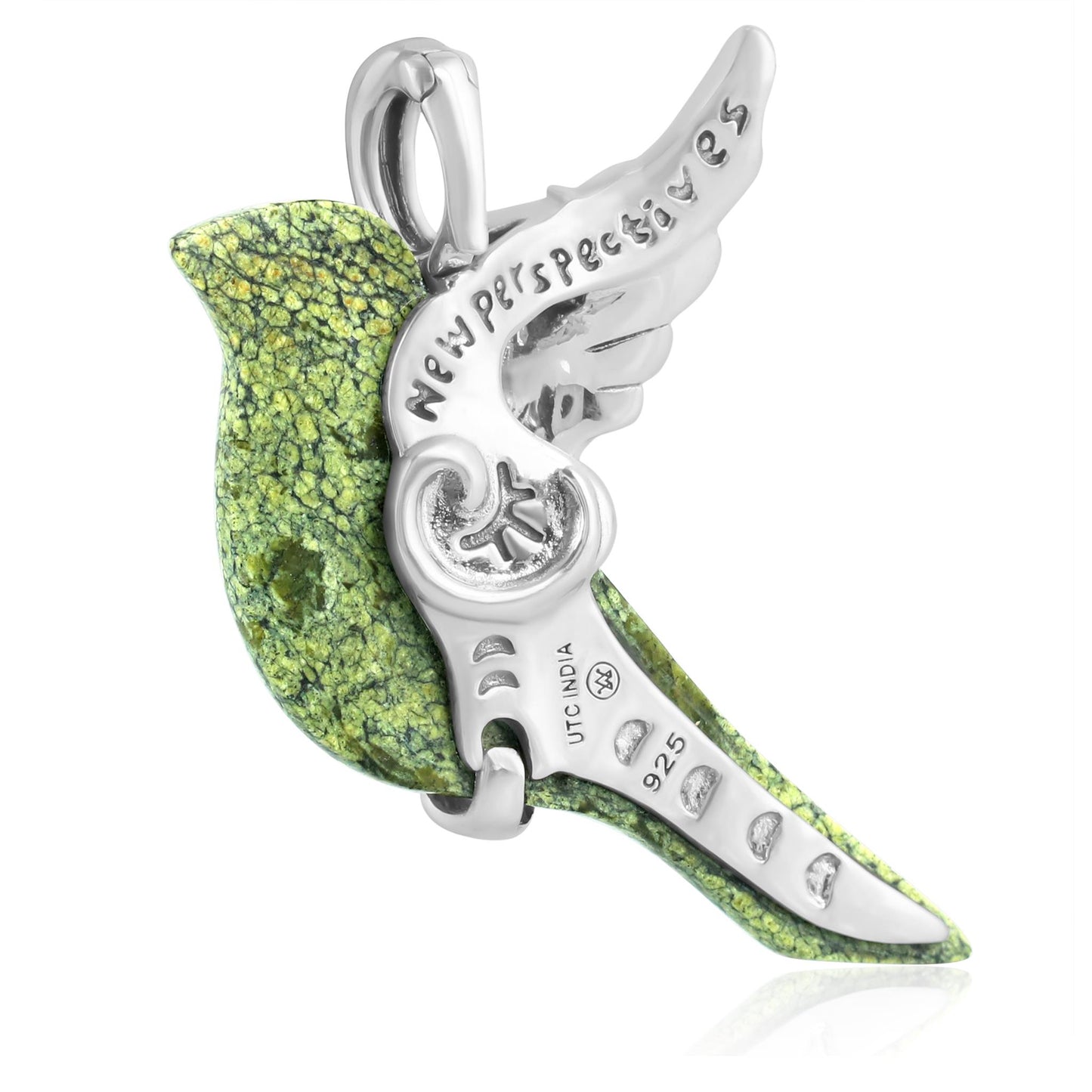 EXCLUSIVELY OURS! Sterling Silver Serpentine Spirit Bird Pendant Enhancer